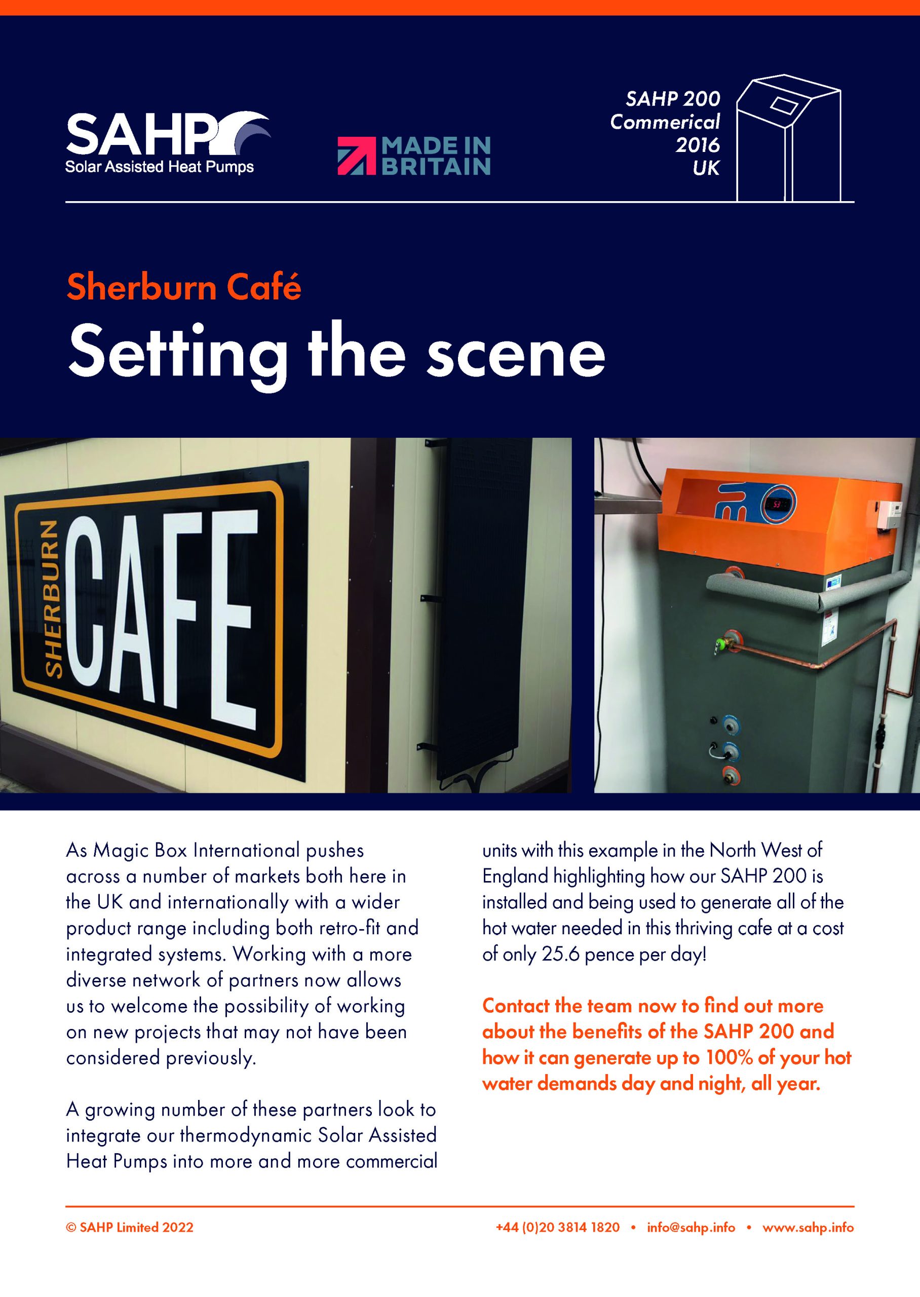 SAHP Feature sheet — Sherburn Cafe